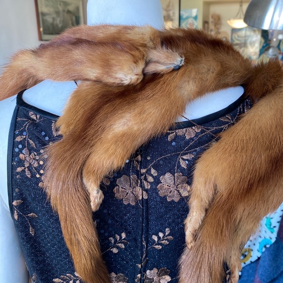 Vintage 5 mink pelt scarf stole - Picture 8 of 8